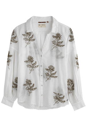 
                  
                    Load image into Gallery viewer, Olive  Rice Embroidery Blouse
                  
                