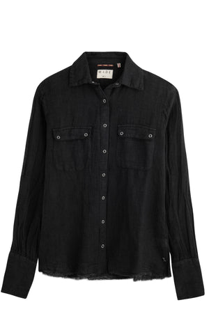 
                  
                    Load image into Gallery viewer, Black Slub Gauze Shirt
                  
                