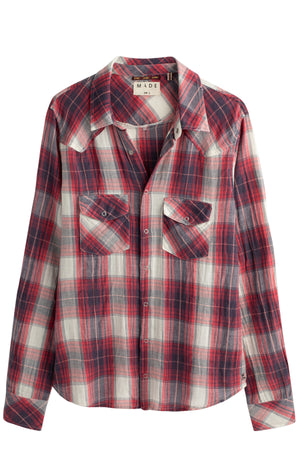 
                  
                    Load image into Gallery viewer, Dakota Checkered  Charm Snap-Down Shirt
                  
                