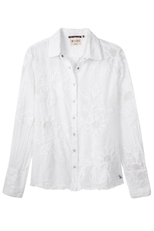 
                  
                    Load image into Gallery viewer, White Isla Flower Applique Blouse
                  
                