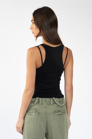 
                  
                    Load image into Gallery viewer, Black grandpa&amp;#39;s linen tank
                  
                