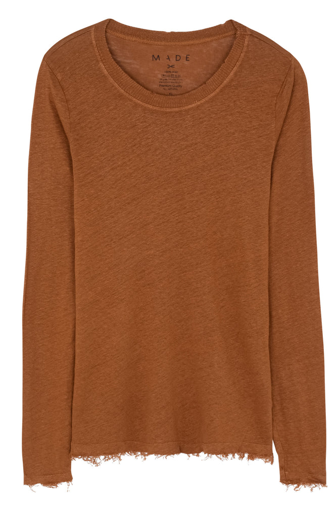 
                  
                    Load image into Gallery viewer, Ginger Long Sleeves Linen T-Shirt
                  
                