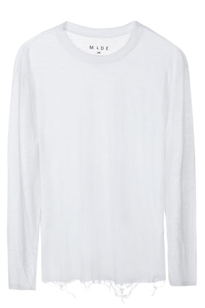 
                  
                    Load image into Gallery viewer, White Long Sleeves Linen T-Shirt
                  
                