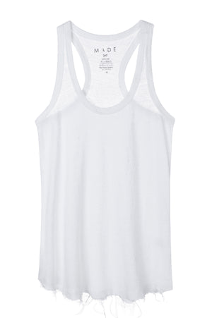 
                  
                    Load image into Gallery viewer, White Linen Racer Tank
                  
                