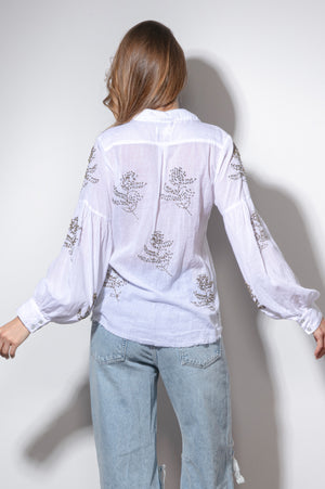 
                  
                    Load image into Gallery viewer, Olive  Rice Embroidery Blouse
                  
                