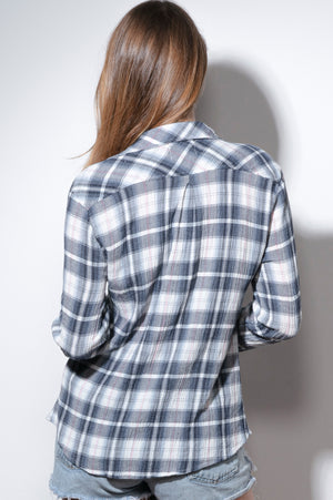 
                  
                    Load image into Gallery viewer, Blue  Dakota Checkered Charm Snap-Down Shirt
                  
                