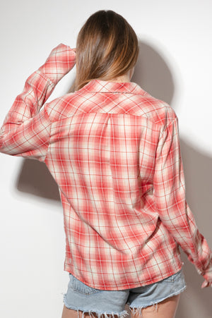 
                  
                    Load image into Gallery viewer, Red  Dakota Checkered Charm Snap-Down Shirt
                  
                