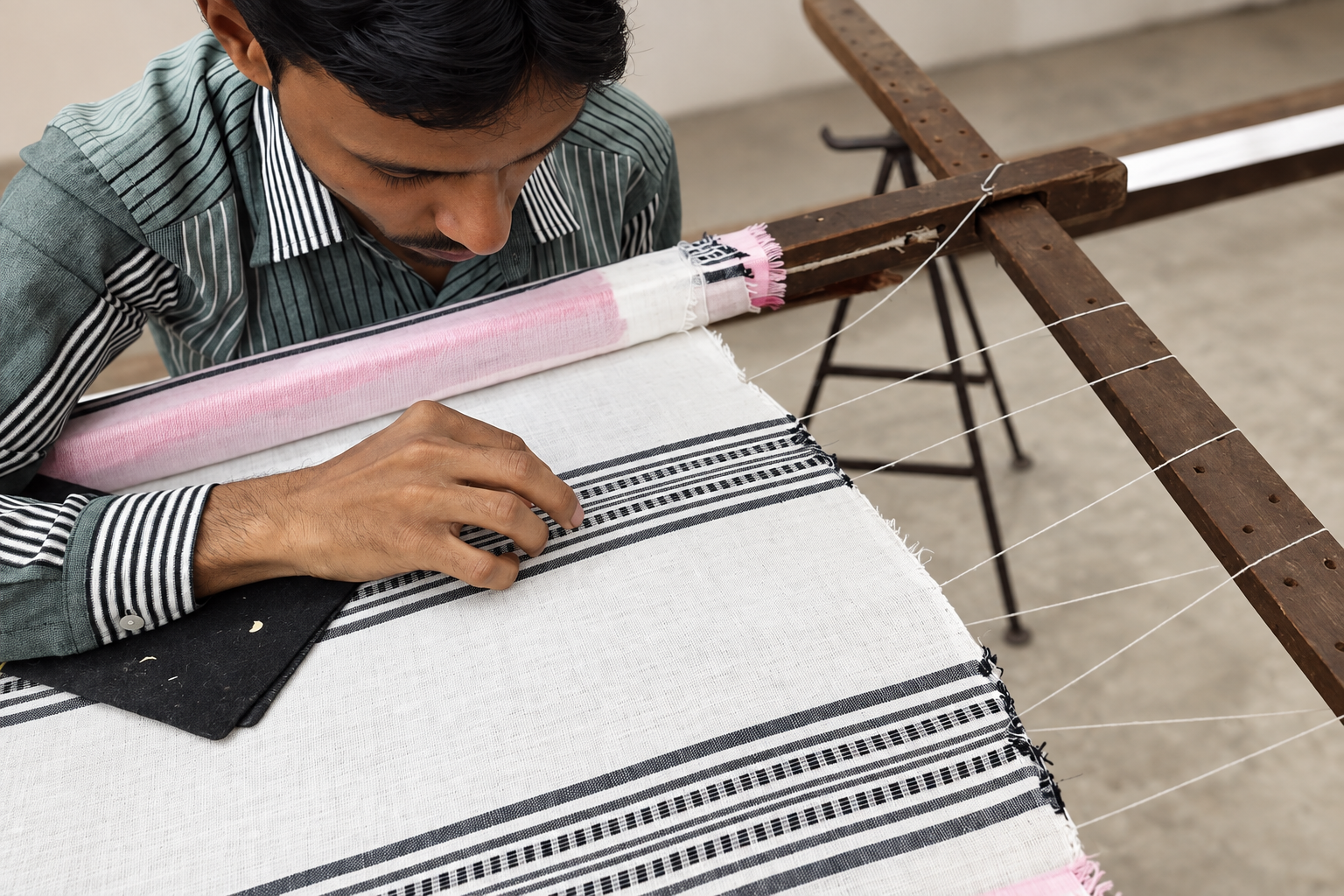 Handwork on a MADE textile
