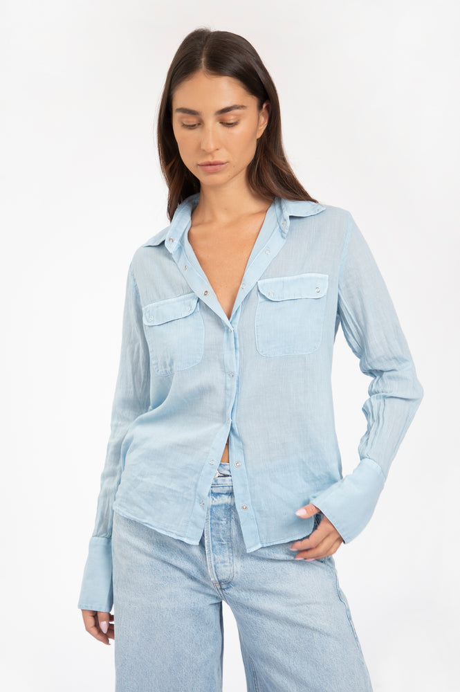 
                  
                    Load image into Gallery viewer, Baby Blue  classic gauze shirt
                  
                