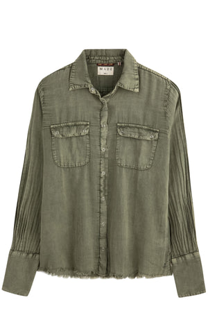 
                  
                    Load image into Gallery viewer, Olive  Classic Gauze Shirt
                  
                