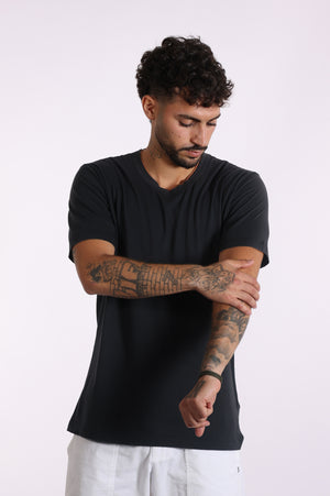 
                  
                    Load image into Gallery viewer, Black classic extra light crew tee
                  
                