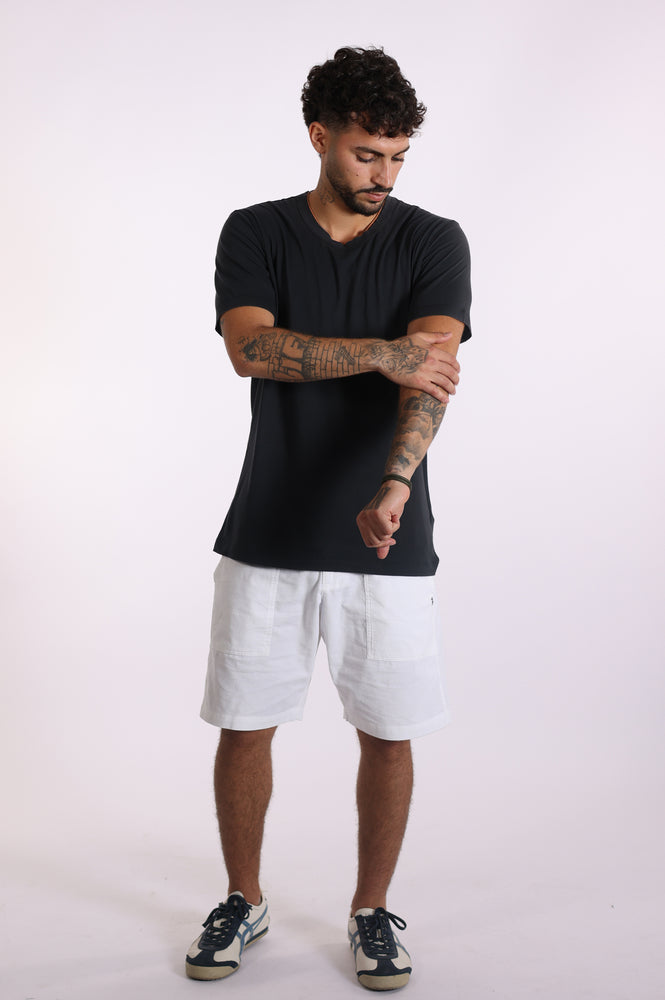 
                  
                    Load image into Gallery viewer, Black classic extra light crew tee
                  
                