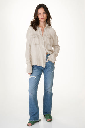 
                  
                    Load image into Gallery viewer, Sand  Slub Gauze Shirt
                  
                