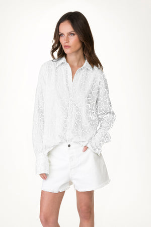 
                  
                    Load image into Gallery viewer, White Flower Emb Shirt
                  
                