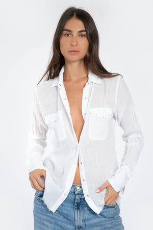 
                  
                    Load image into Gallery viewer, White classic gauze shirt
                  
                