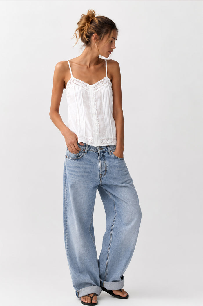 White Washed Lace Tank