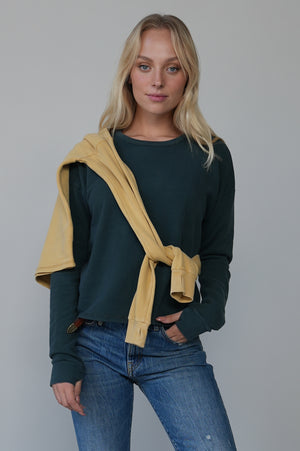 
                  
                    Load image into Gallery viewer, Green Cropped Long Sleeve Tee
                  
                