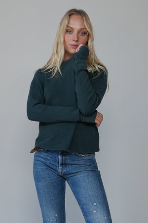
                  
                    Load image into Gallery viewer, Green Cropped Long Sleeve Tee
                  
                