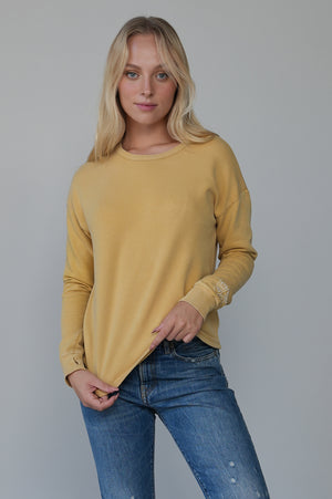 
                  
                    Load image into Gallery viewer, Yellow Cropped Long Sleeve Tee
                  
                