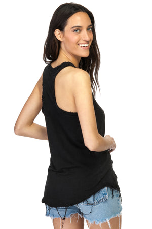 
                  
                    Load image into Gallery viewer, Black Linen racer tank
                  
                