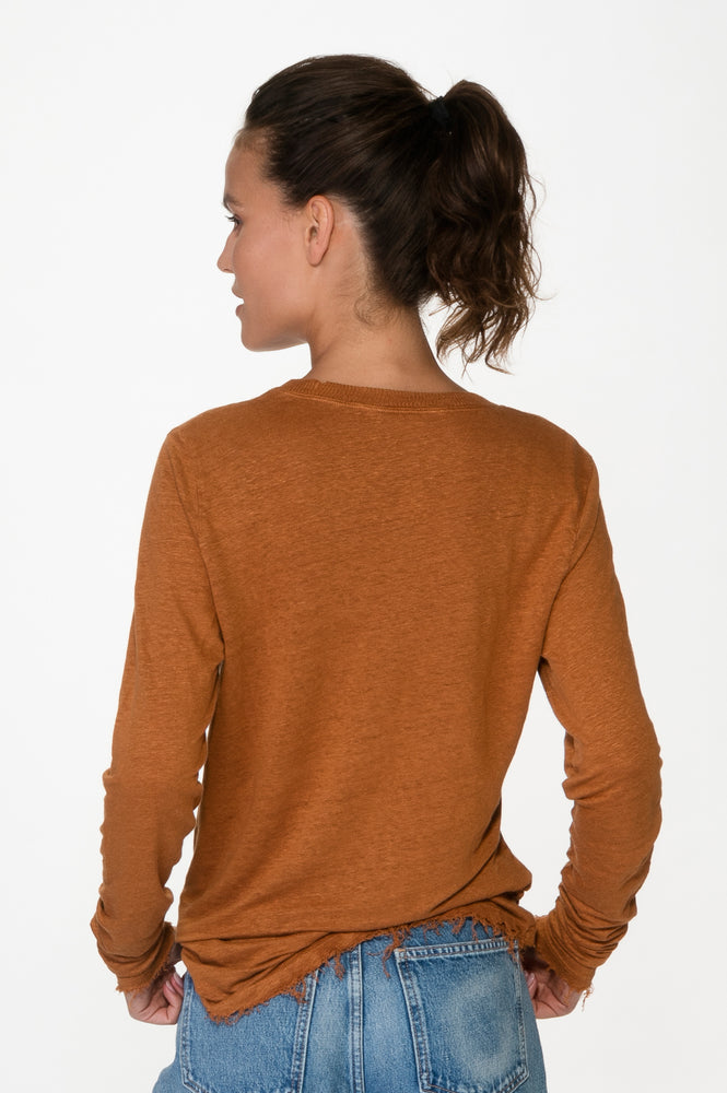 
                  
                    Load image into Gallery viewer, Ginger Long Sleeves Linen T-Shirt
                  
                