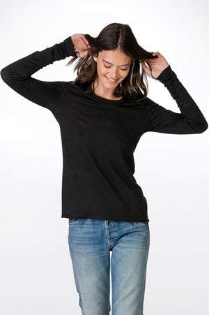 
                  
                    Load image into Gallery viewer, Black  Long Sleeves Linen T-Shirt
                  
                