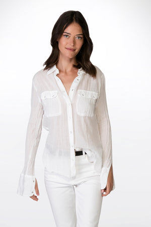 
                  
                    Load image into Gallery viewer, White Classic Gauze Shirt
                  
                