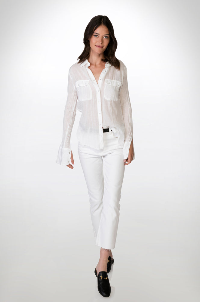
                  
                    Load image into Gallery viewer, White Classic Gauze Shirt
                  
                