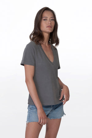 
                  
                    Load image into Gallery viewer, Organic Charchol V-Neck Tee
                  
                