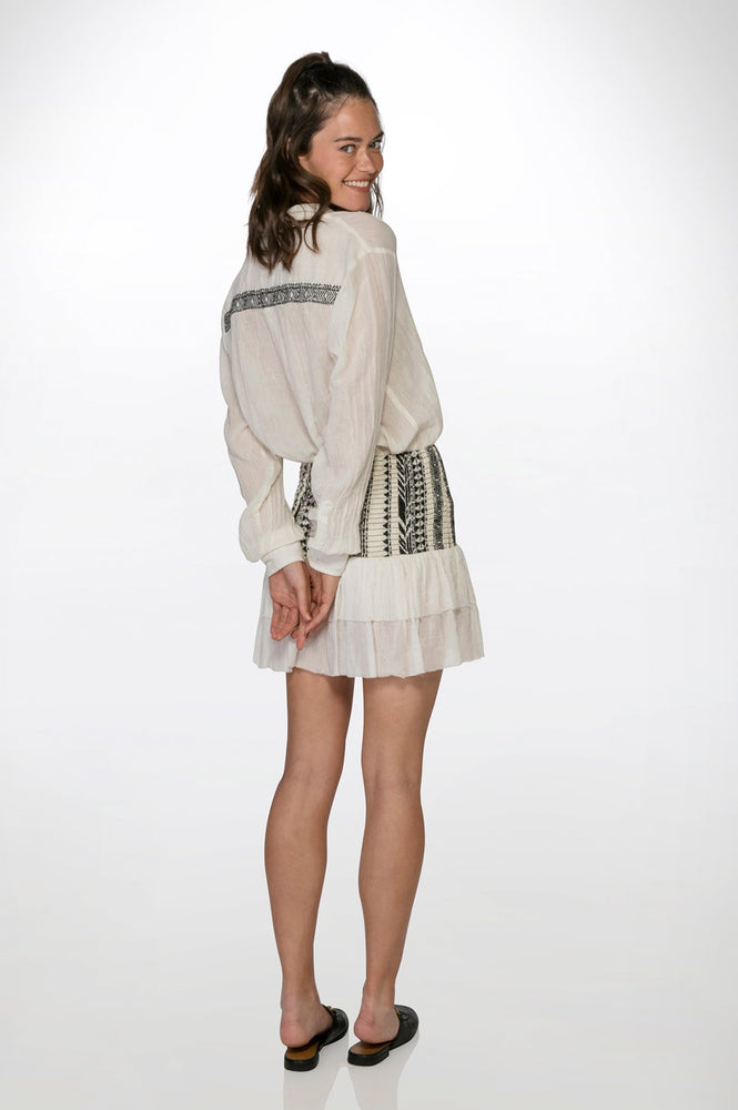 
                  
                    Load image into Gallery viewer, Embroidered Gauze Layered Skirt
                  
                