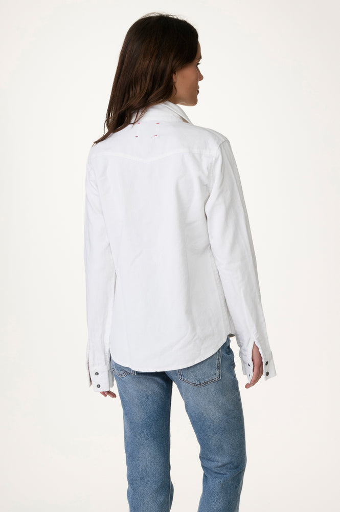 
                  
                    Load image into Gallery viewer, White  Western Corduroy Shirt.
                  
                