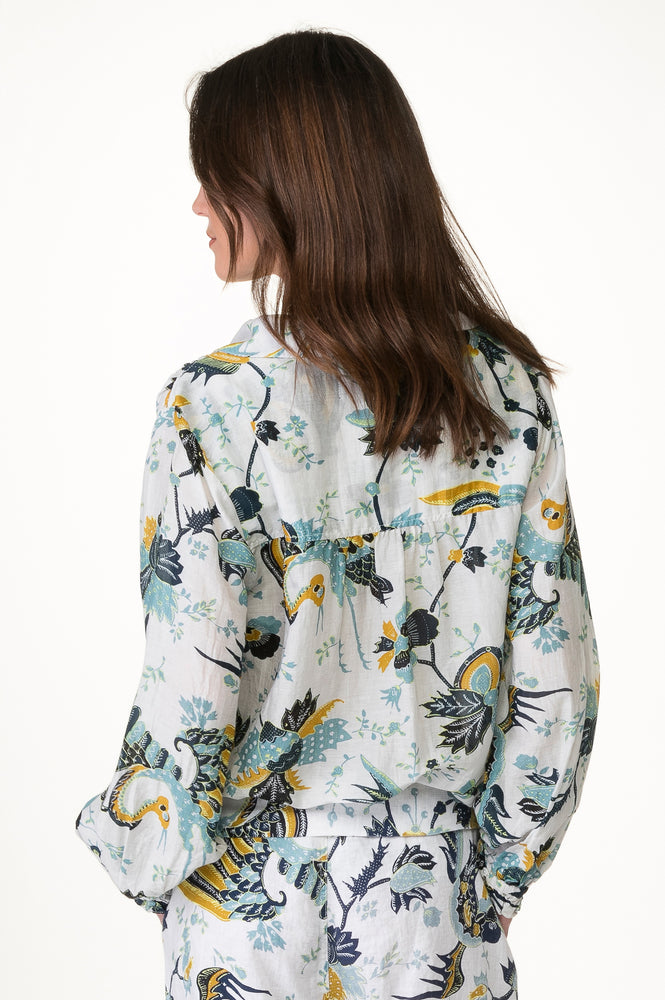 
                  
                    Load image into Gallery viewer, White Lotus Printed Blouse
                  
                