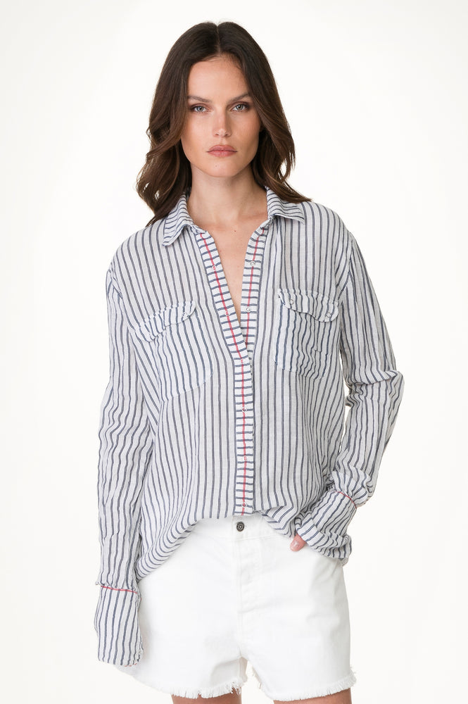 
                  
                    Load image into Gallery viewer, Striped Slub Gauze Shirt
                  
                