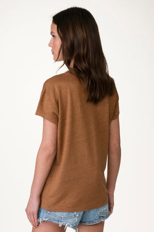 
                  
                    Load image into Gallery viewer, Brown Linen Boy Crew Neck Tee
                  
                