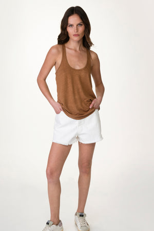
                  
                    Load image into Gallery viewer, Brown Linen Loose Tank
                  
                