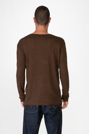 
                  
                    Load image into Gallery viewer, Brown Men&amp;#39;s Linen Long Shirt
                  
                