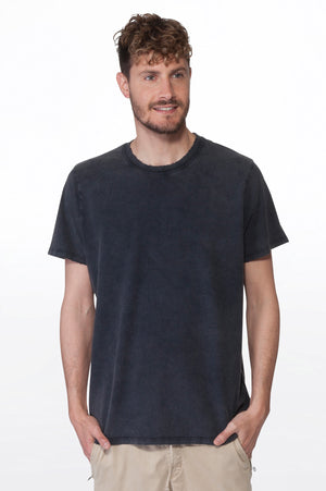
                  
                    Load image into Gallery viewer, Black Men&amp;#39;s Washed Crew Tee
                  
                