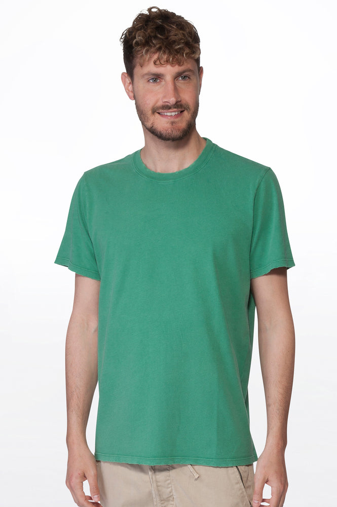 Green Men's Washed Crew Tee