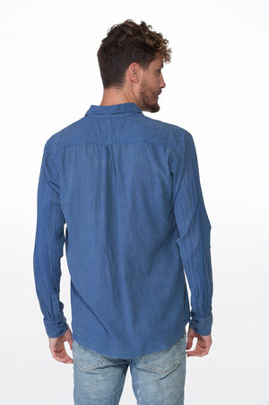 
                  
                    Load image into Gallery viewer, Blue Men&amp;#39;s Gauze Shirt
                  
                