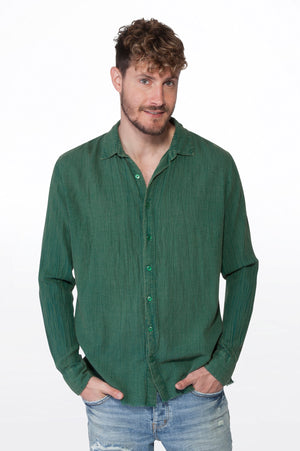 
                  
                    Load image into Gallery viewer, Green Men&amp;#39;s Gauze Shirt
                  
                