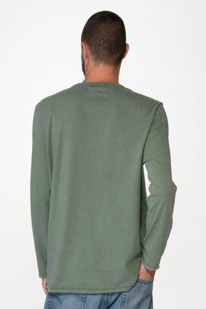 
                  
                    Load image into Gallery viewer, Olive Men Washed Long Sleeves Tee
                  
                