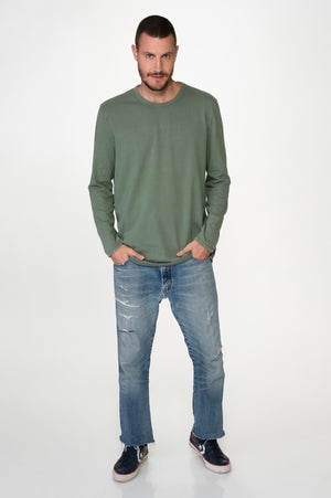 
                  
                    Load image into Gallery viewer, Olive Men Washed Long Sleeves Tee
                  
                