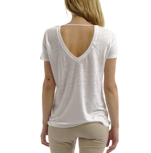 
                  
                    Load image into Gallery viewer, V Back Crew Linen Tee
                  
                