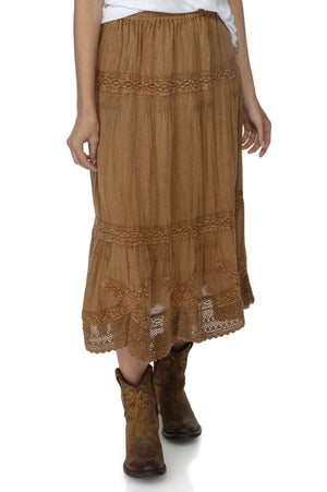
                  
                    Load image into Gallery viewer, Coconut Ankle Length washed Laces Skirt
                  
                